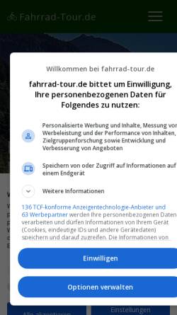 Vorschau der mobilen Webseite www.fahrrad-tour.de, Fahrrad-Tour