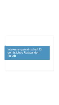 Vorschau der mobilen Webseite www.igrad.de, Interessengemeinschaft Radwandern