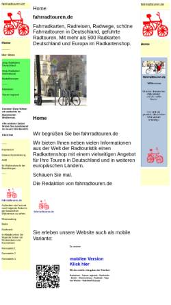 Vorschau der mobilen Webseite www.fahrradtouren.de, Radtouren in Deutschland und Europa