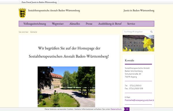 Vorschau von www.sth-hohenasperg.de, Sozialtherapeutische Anstalt Baden-Württemberg