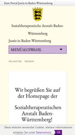Vorschau der mobilen Webseite www.sth-hohenasperg.de, Sozialtherapeutische Anstalt Baden-Württemberg