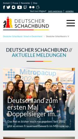 Vorschau der mobilen Webseite www.schachbund.de, Deutscher Schachbund e. V.