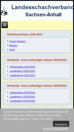 Vorschau der mobilen Webseite www.schach-sachsen-anhalt.de, Landesschachverband Sachsen-Anhalt e.V.