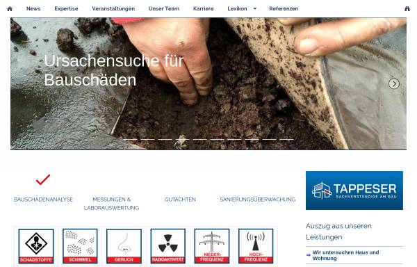 Vorschau von tappeser.de, Tappeser GmbH - Sachverständige am Bau