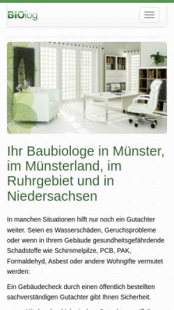 Vorschau der mobilen Webseite biolog-umweltanalytik.de, Küsters, Dieter