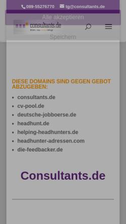 Vorschau der mobilen Webseite www.consultants.de, Consultants - Cobus GmbH
