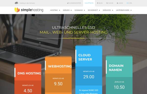 Vorschau von www.simplehosting.ch, Schweizer asp.net Webhosting
