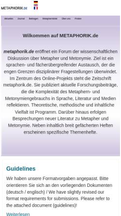 Vorschau der mobilen Webseite www.metaphorik.de, Metaphorik [metaphorik.de]
