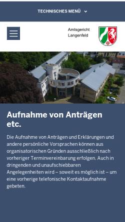 Vorschau der mobilen Webseite www.ag-langenfeld.nrw.de, Amtsgericht Langenfeld