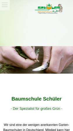 Vorschau der mobilen Webseite www.baumschule-schueler.de, Baumschule Schüler