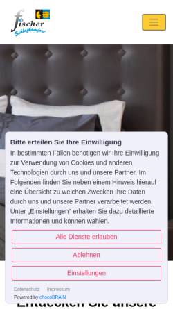 Vorschau der mobilen Webseite www.fischer-schlafkomfort.de, Fischer-Schlafkomfort