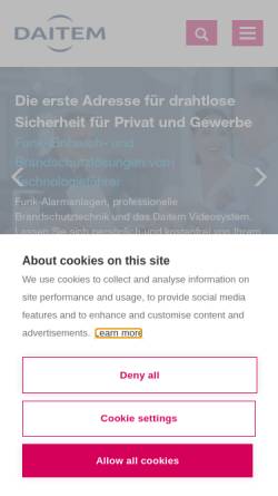 Vorschau der mobilen Webseite www.daitem.de, Atral-Secal GmbH