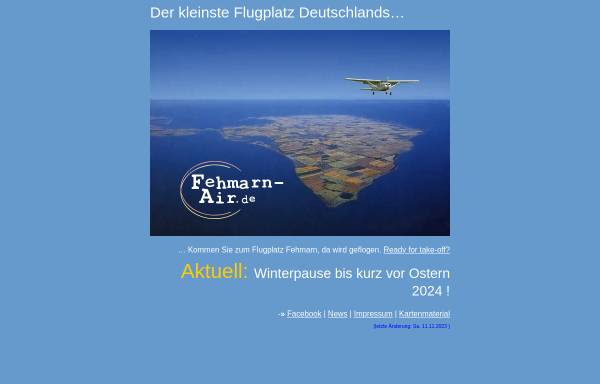 Vorschau von www.fehmarn-air.de, Rundflüge über Fehmarn
