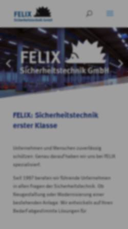 Vorschau der mobilen Webseite www.felix-sicherheit.de, FELIX Sicherheitstechnik GmbH