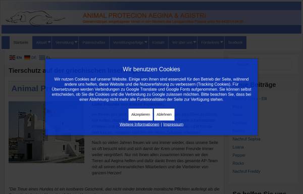 Vorschau von www.faza-aegina.de, Tierschutz auf Aegina