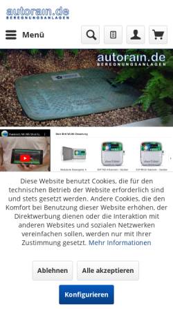 Vorschau der mobilen Webseite www.autorain.de, Stock Beregnungstechnik GmbH & Co. KG