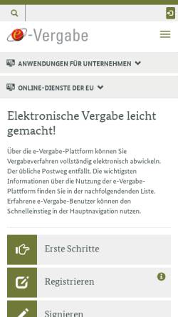 Vorschau der mobilen Webseite www.evergabe-online.de, e-Vergabe