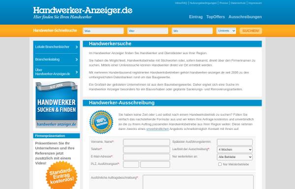 Vorschau von www.handwerker-anzeiger.de, Handwerker Anzeiger