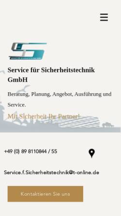 Vorschau der mobilen Webseite www.sfs-sicherheitstechnik.de, SfS-Service für Sicherheitstechnik GmbH
