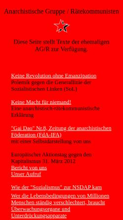 Vorschau der mobilen Webseite www.nadir.org, Anarchistische Gruppe / Rätekommunisten Hamburg