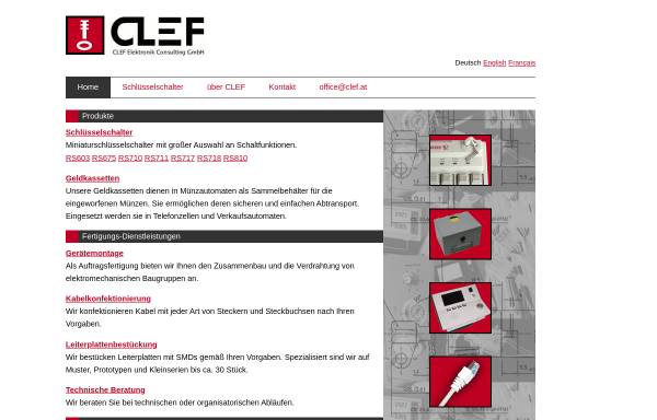 Vorschau von www.clef.at, CLEF Elektronik Consulting GmbH