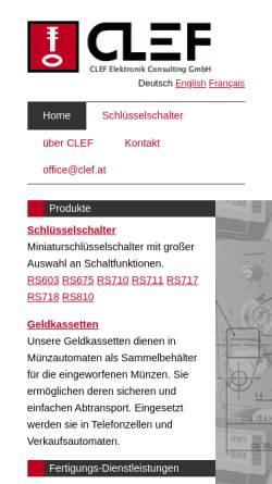 Vorschau der mobilen Webseite www.clef.at, CLEF Elektronik Consulting GmbH