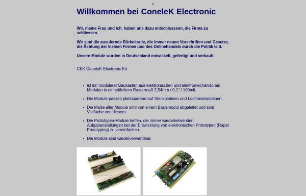 Vorschau von conelek.com, ConeleK Electronic - Dipl.-Ing. Rüdiger Kluge