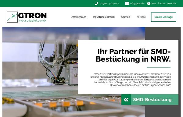 Vorschau von gtron.de, GTRON Industrieelektronik GmbH