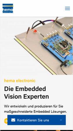 Vorschau der mobilen Webseite www.hema.de, Hema Elektronik GmbH