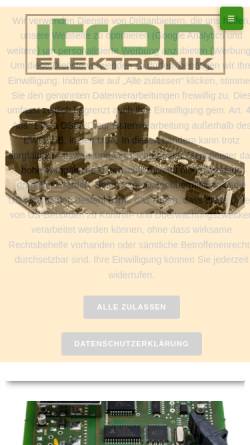 Vorschau der mobilen Webseite www.itron-elektronik.de, Industrie-Elektronik Martin Willers e.K.