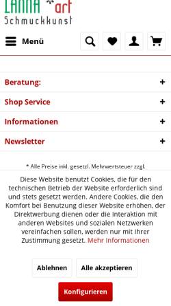 Vorschau der mobilen Webseite www.lanna-art.de, Lannaart