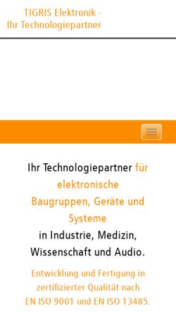 Vorschau der mobilen Webseite www.tigris.eu, TIGRIS Elektronik GmbH