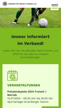 Vorschau der mobilen Webseite www.vff-berlin.de, Verband für Freizeit-Fußball e.V. (VFF)