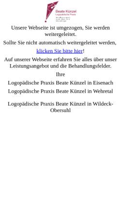 Vorschau der mobilen Webseite www.logopaedie-kuenzel-eisenach.de, Logopädische Praxis Beate Künzel