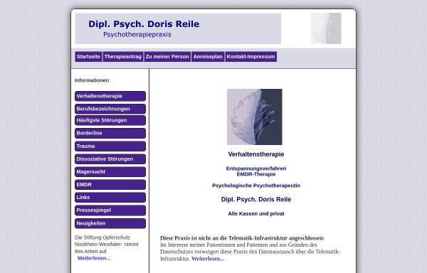Vorschau von www.psy-reile.de, Psychotherapiepraxis Doris Reile
