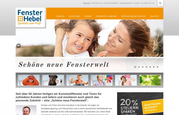 Vorschau von www.fenster-hebel.de, Alfred Hebel & Sohn GmbH
