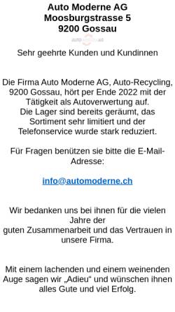 Vorschau der mobilen Webseite www.automoderne.ch, Auto Moderne AG