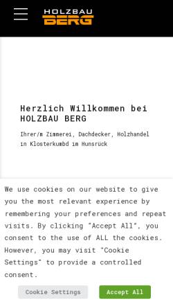 Vorschau der mobilen Webseite holzbau-berg.de, Holzbau Berg GmbH