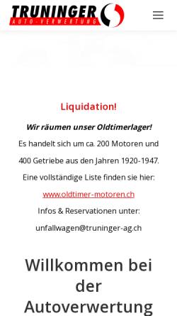 Vorschau der mobilen Webseite www.truninger-ag.ch, Autoverwertung Truninger AG