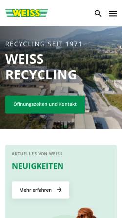 Vorschau der mobilen Webseite www.weiss-recycling.at, Weiss Schrott- u. Metallhandel, Autoverwertungs-GmbH