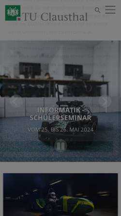 Vorschau der mobilen Webseite www.studium.tu-clausthal.de, Studieren in Clausthal