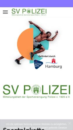 Vorschau der mobilen Webseite www.svp-hamburg.de, Sportvereinigung Polizei Hamburg von 1920 e.V.