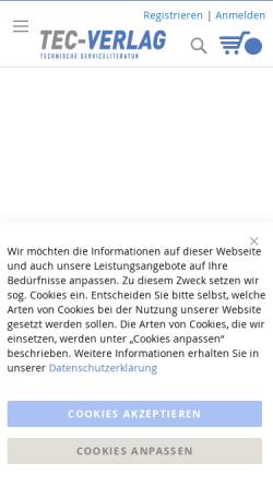 Vorschau der mobilen Webseite www.originalanleitungen.de, TEC-Verlag GmbH