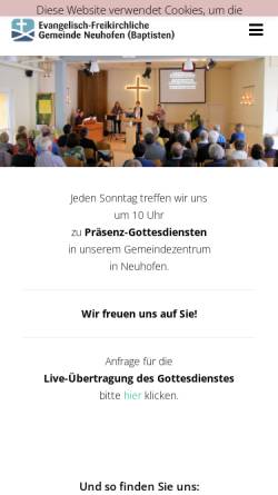 Vorschau der mobilen Webseite www.efg-neuhofen.de, Evangelisch-Freikirchliche Gemeinde Neuhofen