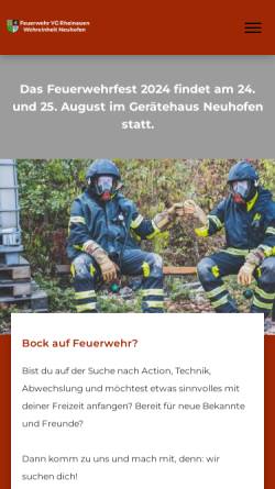 Vorschau der mobilen Webseite www.feuerwehr-neuhofen.de, Freiwillige Feuerwehr Neuhofen