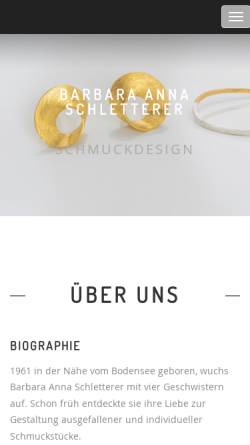 Vorschau der mobilen Webseite www.schletterer-schmuck.de, Schletterer, Barbara