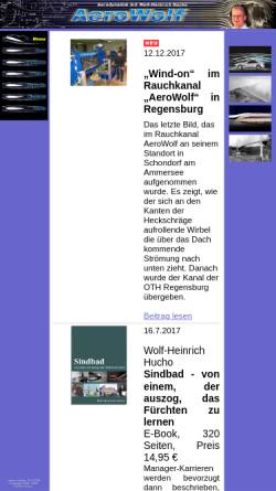 Vorschau der mobilen Webseite www.aerowolf.de, Aerodynamik mit Wolf-Heinrich Hucho
