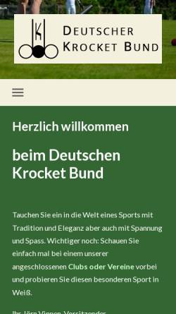 Vorschau der mobilen Webseite www.krocket.de, Deutscher Krocket Bund