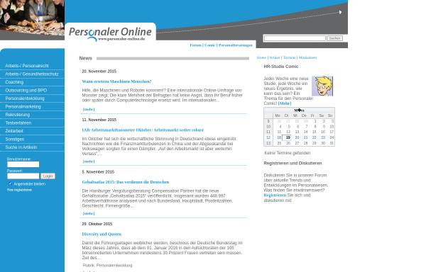 Vorschau von www.personaler-online.de, Personaler Online