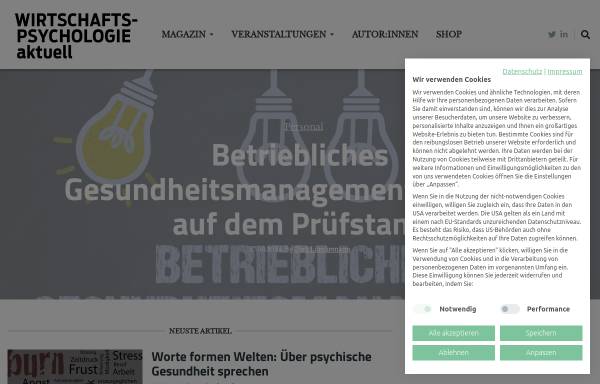 Vorschau von www.wirtschaftspsychologie-aktuell.de, Wirtschaftspsychologie aktuell